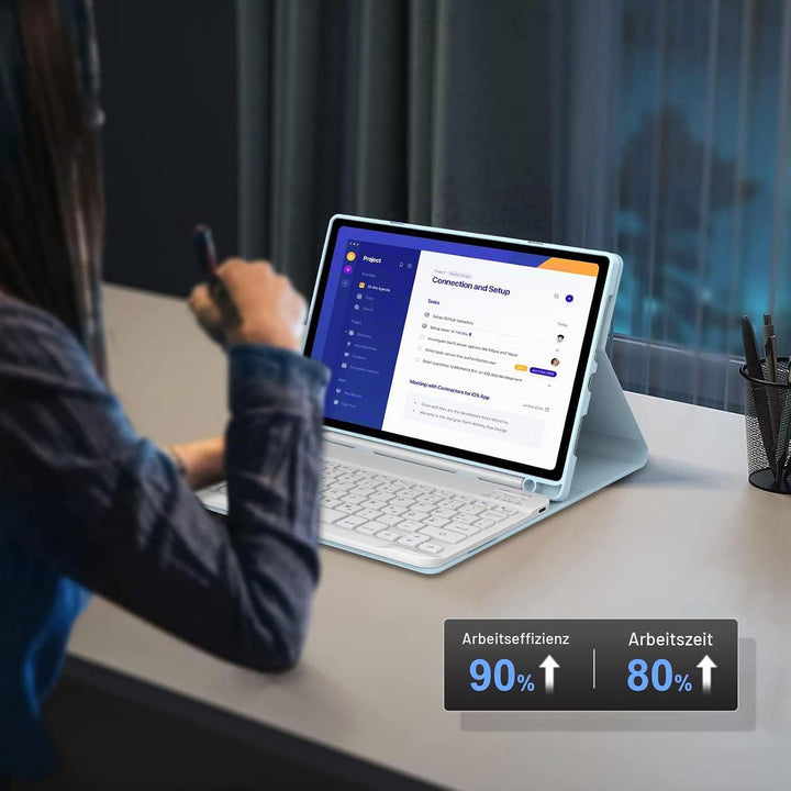 Hülle mit Tastatur für Xiaomi Redmi Pad 2 11 Zoll 2025/Redmi Pad SE 11 Zoll 2023 mit Stifthalter, Ma