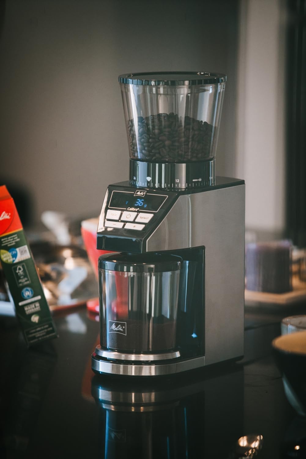 Melitta 1027-01 Mühle CALIBRA EU, 160 W, Schwarz/Edelstahl