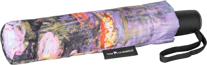 VON LILIENFELD Regenschirm Taschenschirm Claude Monet: Seerosen Windfest Auf-Zu-Automatik Stabil Lei