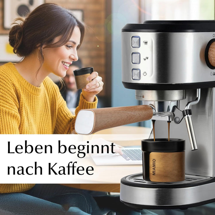 MIAMIO - Keramik Espressotassen/Espressobecher ohne Henkel (100ml)(Schwarz) | Kaffeebecher Keramik o
