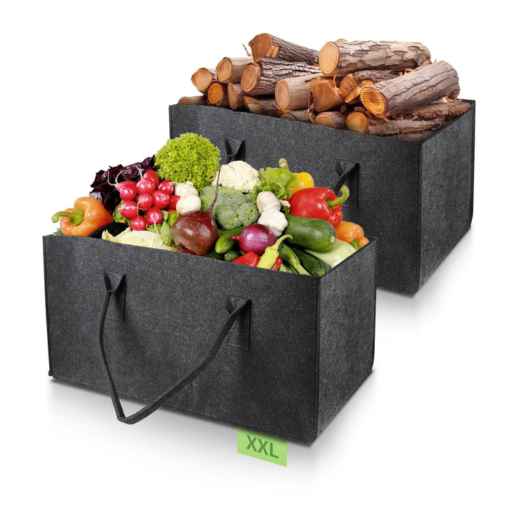 EFUTURETIME 2 Stück Filztaschen, 61*32*32cm, Filztasche Shopper Gross mit Henkel, Tasche aus Filz Fa