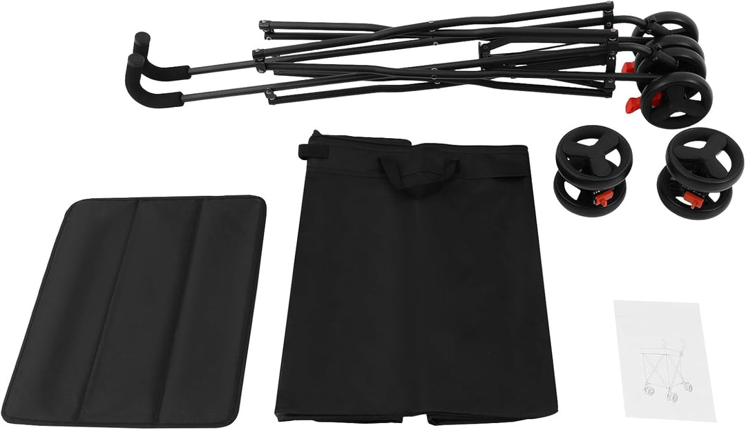 Einkaufstrolley Klappbar 38L Handwagen mit Tasche Outdoor Einkäufe | Polyester und Metall, Klappwage