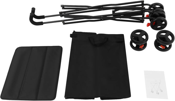 Einkaufstrolley Klappbar 38L Handwagen mit Tasche Outdoor Einkäufe | Polyester und Metall, Klappwage