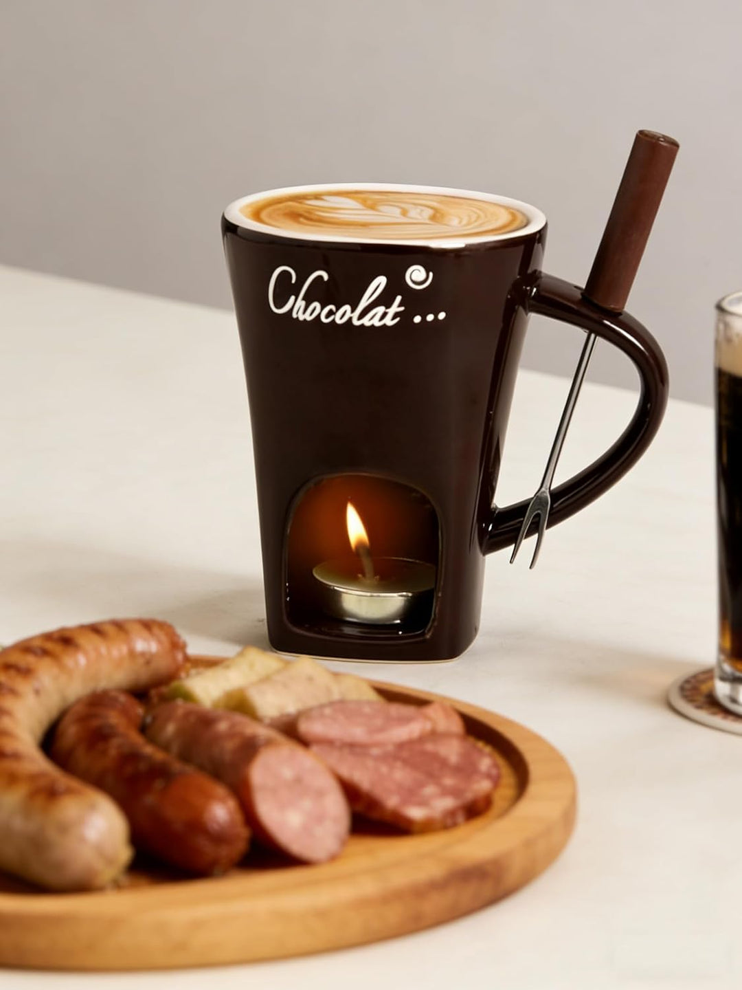 Schokoladenfondue Tasse Schoko Fondueset Fondue Tasse Schokofondue Teelicht Schokofondue Mit Gabeln