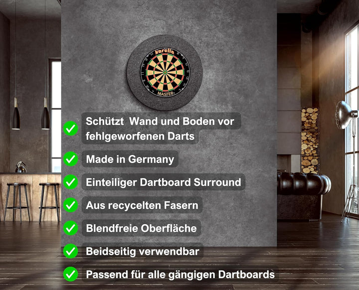 Karella Ultimo Dartboard Surround, Made in Germany, Catchring aus recycelten Fasern, Robust, Optimal