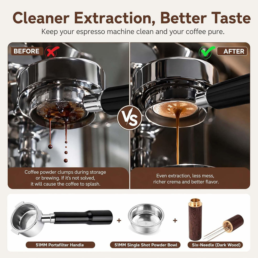 Siebträger Ohne Boden 51mm 3 Nasen Kompatibel mit DeLonghi Dedica EC680 EC685 EC885, 2x Edelstahl Si