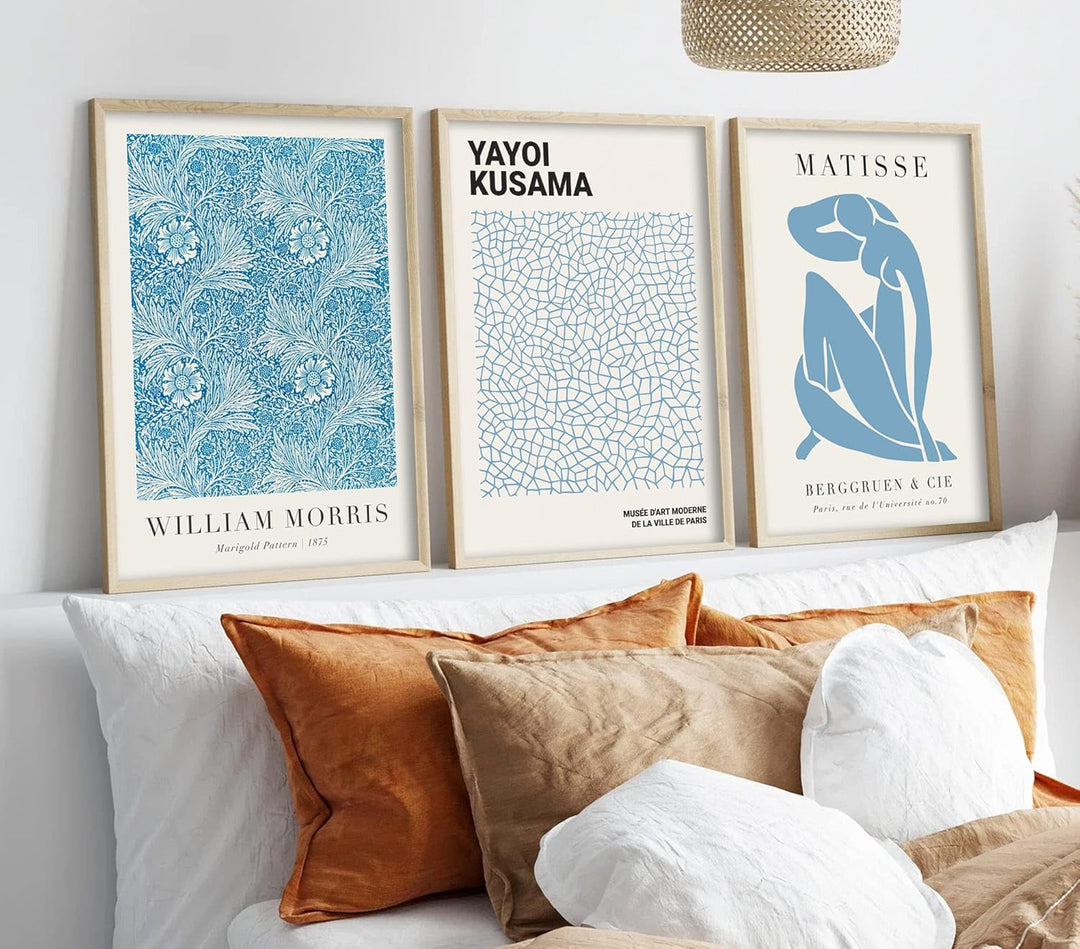 ag.art deco Poster Set Yayoi Kusama Matisse | 3 Stück 50x70cm | Gemälde Bild Bunte Linien Poster Sur