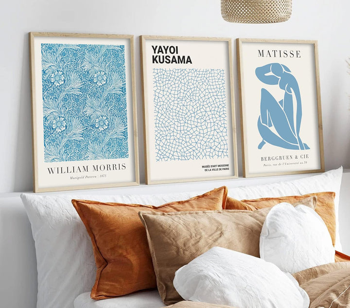ag.art deco Poster Set Yayoi Kusama Matisse | 3 Stück 50x70cm | Gemälde Bild Bunte Linien Poster Sur