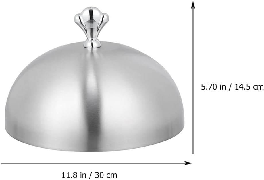 HEMOTON Edelstahl Speiseglocke Tellerglocke 30cm Topfdeckel Teppanyaki Deckel Lebensmittel Abdeckung
