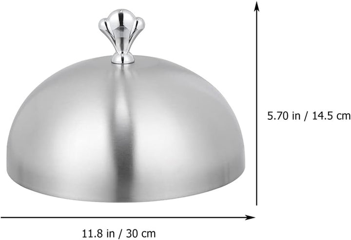 HEMOTON Edelstahl Speiseglocke Tellerglocke 30cm Topfdeckel Teppanyaki Deckel Lebensmittel Abdeckung