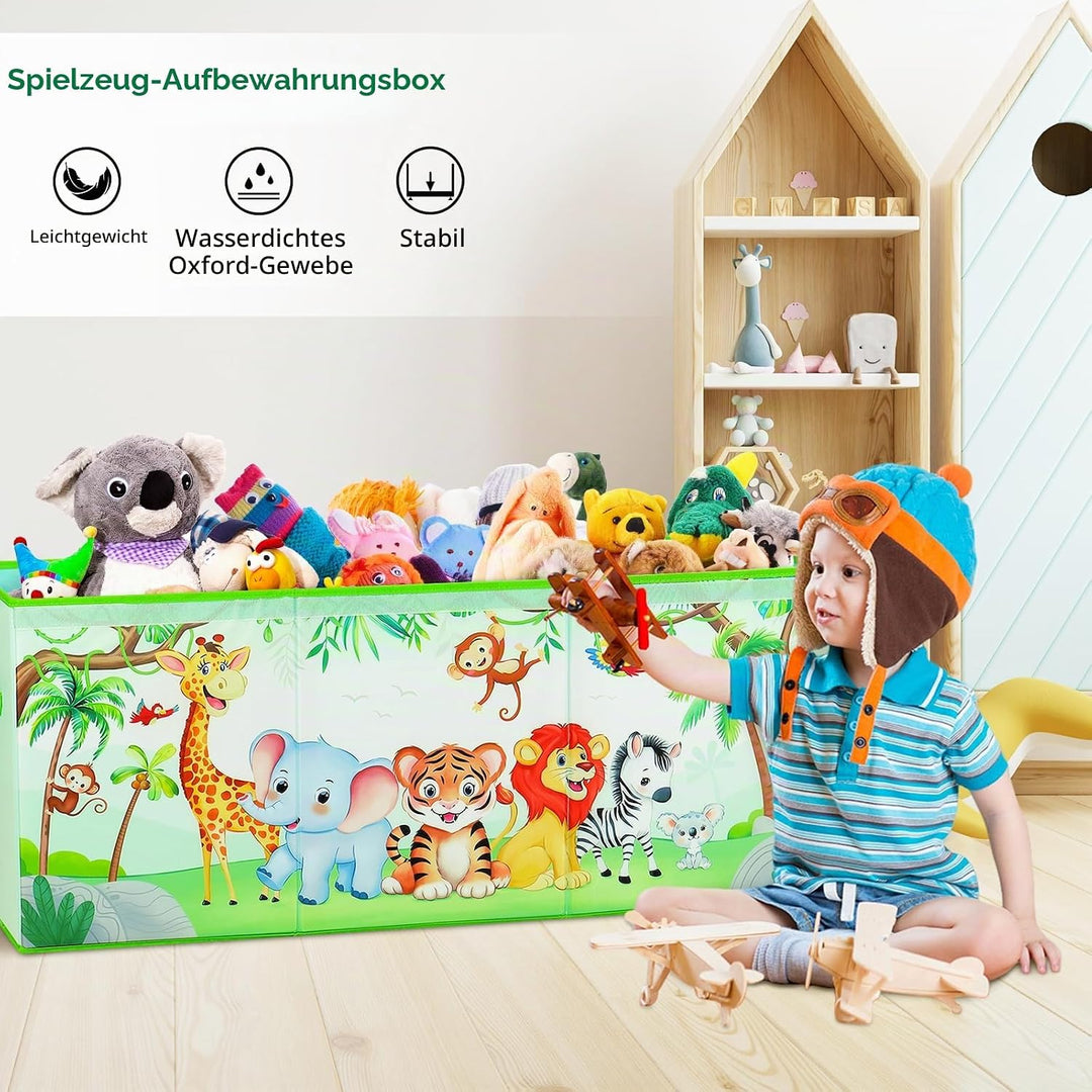 Extra Gross Aufbewahrungsbox mit Deckel Kinder, Zusammenklappbare Oxford-Spielzeugkiste mit Griff fü