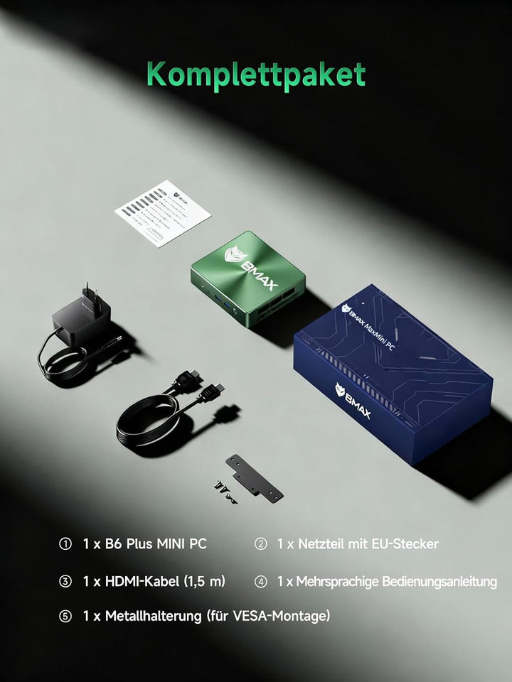 BMAX Mini Pc B6 Plus Intel i3-1000NG4 (bis zu 3,2 GHz), 12 GB LPDDR4 512 GB NVME SSD Mini-Desktop-Co