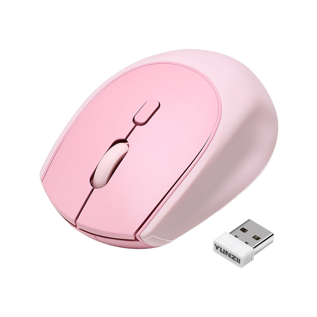 YUNZII C2 Drahtlose Maus, 2,4 GHz Silikon-Lautlose Funkmaus, 3 Verstellbare DPI, 1600 DPI Tracking,