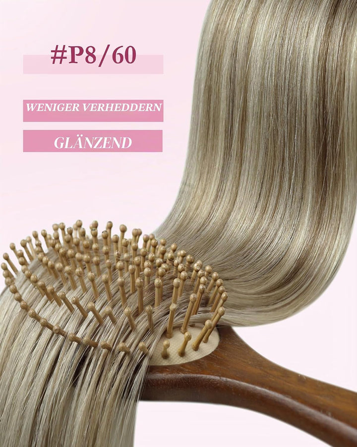 YoungSee Microring Extensions Echthaar Hellbraun Microring Extensions 60 cm Microring Hair Extension