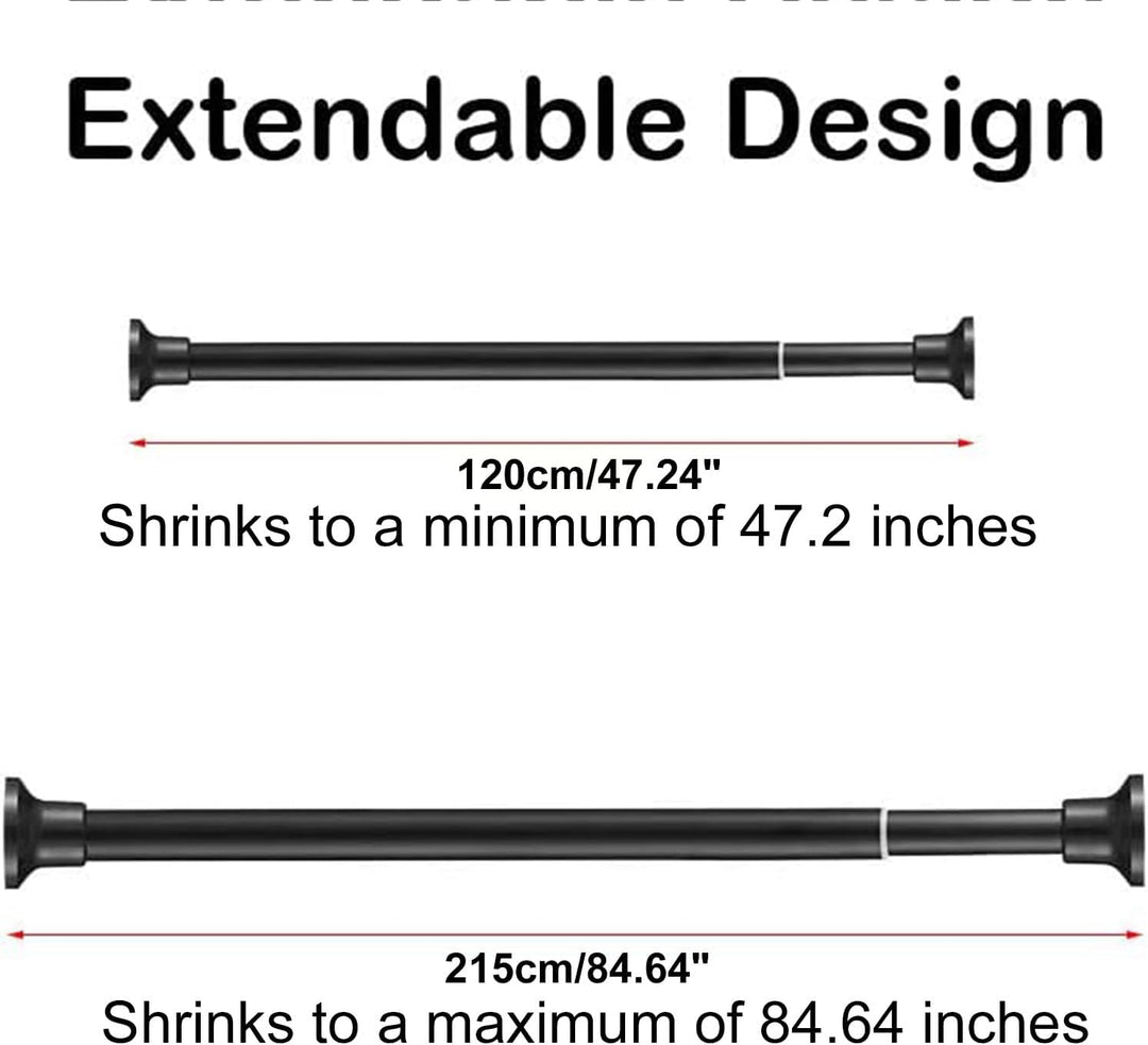 Teleskopstange 120-215CM(47"-84") Gardinenstange Ausziehbar Duschvorhangstange Ohne Bohren, edelstah