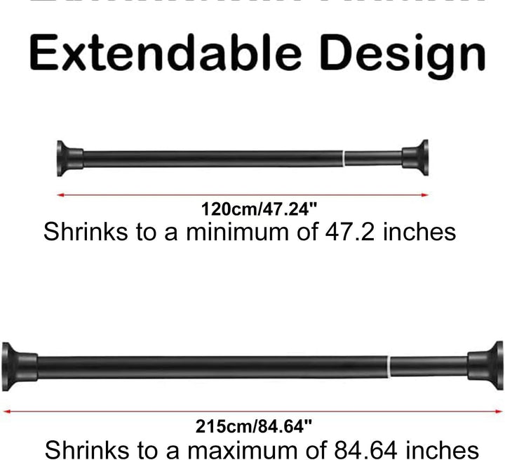 Teleskopstange 120-215CM(47"-84") Gardinenstange Ausziehbar Duschvorhangstange Ohne Bohren, edelstah
