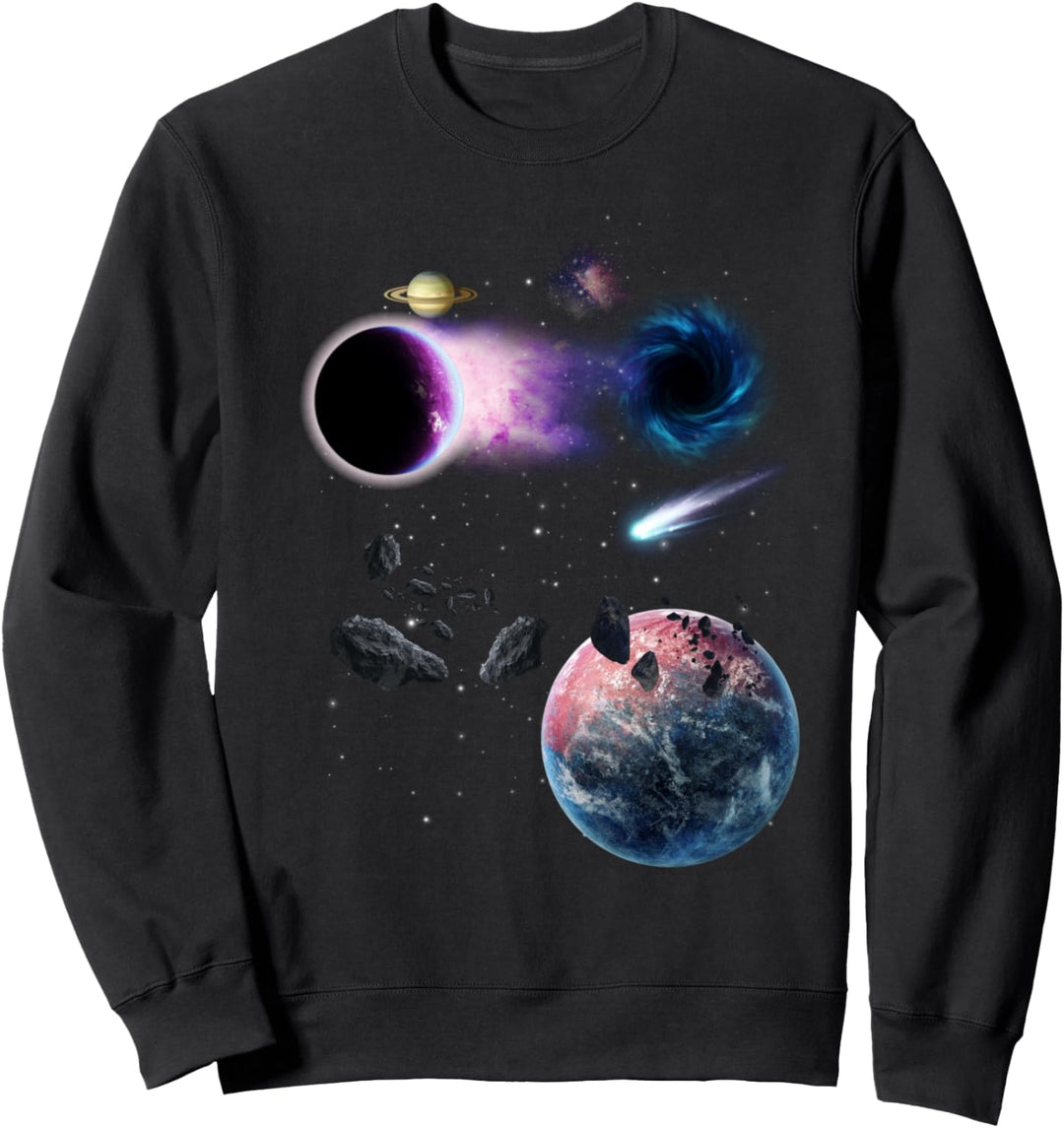Weltraum Motiv Universum Sterne Sonnensystem Planeten Sonne Sweatshirt