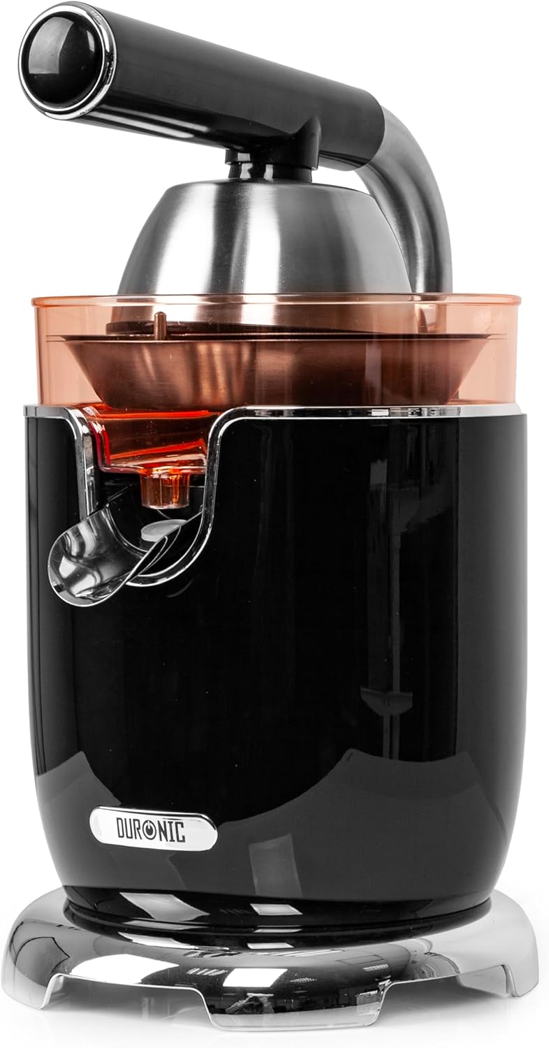 Duronic JE605 Saftpresse elektrisch 600W, Zitronenpresse 400ml, Zitruspresse 2 Kegel, Orangenpresse,