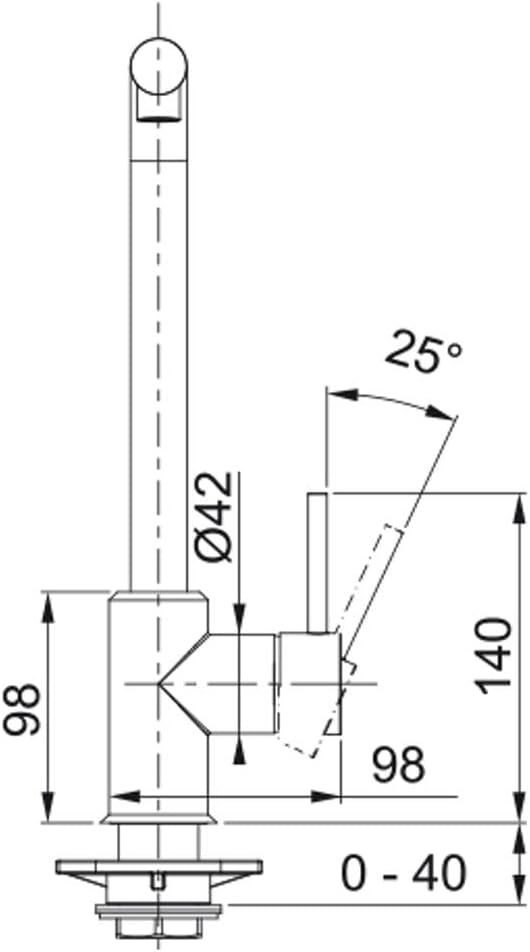 Franke Sirius Side Küchenbatterie 115.0476.827 , Chrom/Onyx, Chrom/Onyx