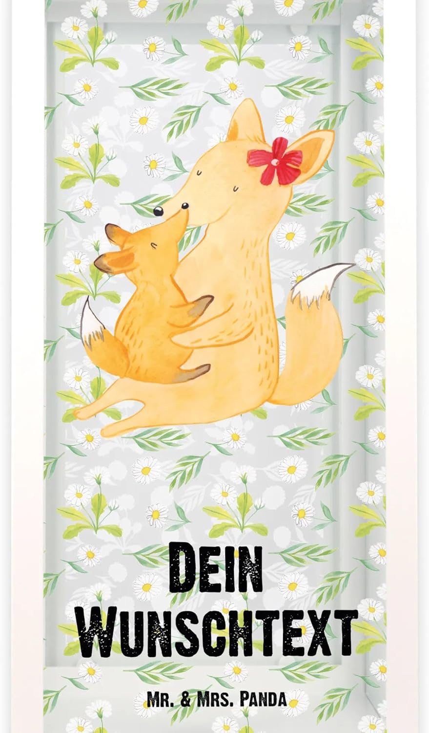 Mr. & Mrs. Panda XL Personalisierte Deko Laterne Fuchs Mama - Personalisierte Geschenke, Oma, Garten