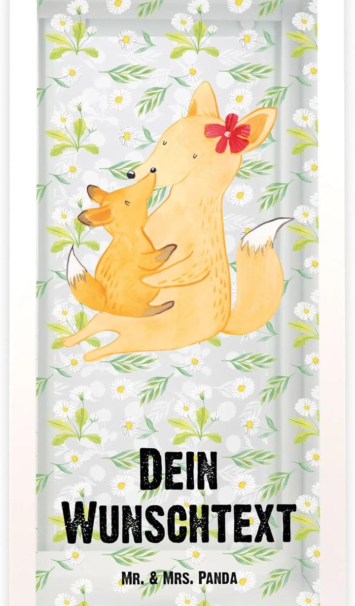 Mr. & Mrs. Panda XL Personalisierte Deko Laterne Fuchs Mama - Personalisierte Geschenke, Oma, Garten