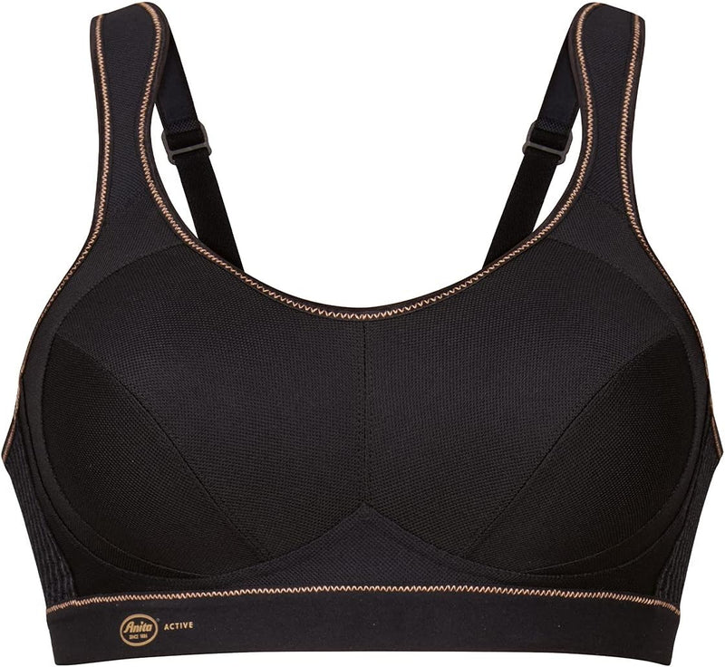 Anita - extreme control - Damen - Sport BH - atmungsaktiv 65B Schwarz/Gold, 65B Schwarz/Gold