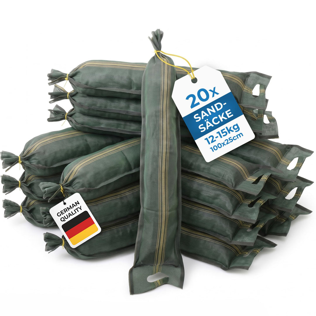 20x Sandsäcke - Sandsack Hochwasserschutz – Silosandsäcke ungefüllt – Silosäcke Wassersperre Hochwas