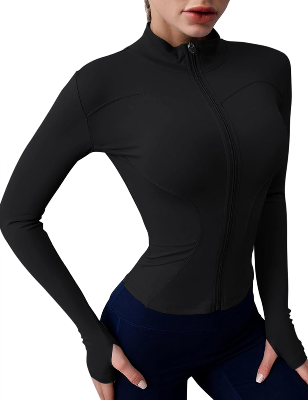 Rapbin Damen Laufjacke Sportjacke Langarm Gym Tops Yoga Fitness Shirt Atmungsaktive Sportjacke Reiss
