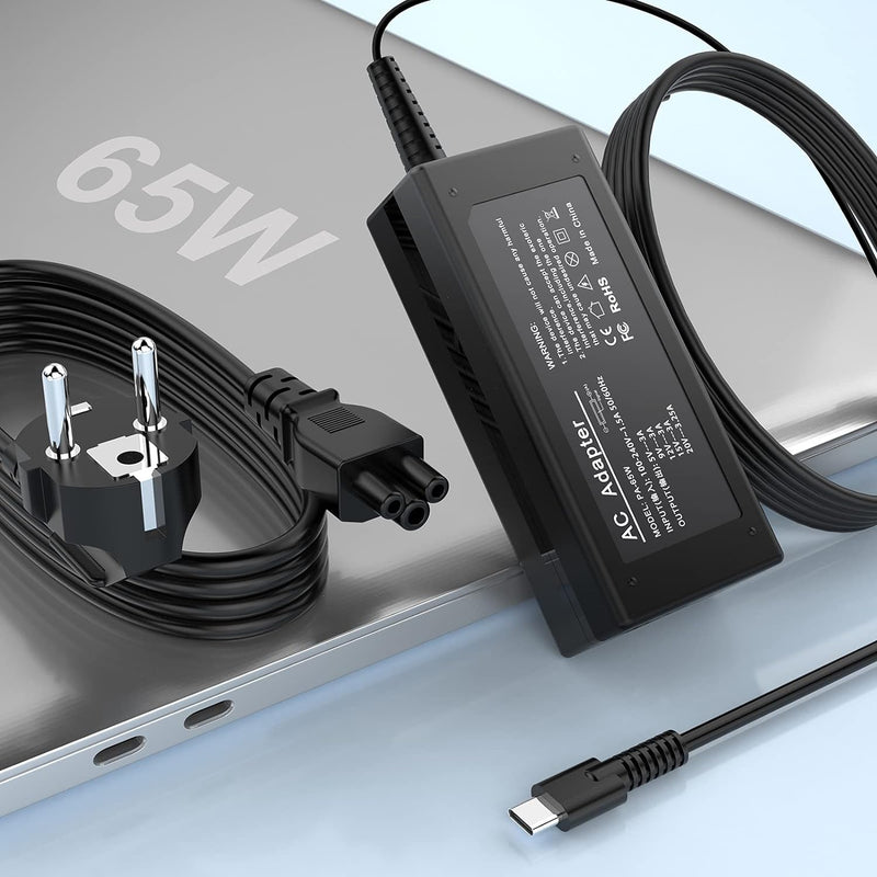 65 W USB Typ C Laptop-Ladegerät, Universal Adapter Netzteil für Mac Book Pro/Lenovo ThinkPad/Samsung