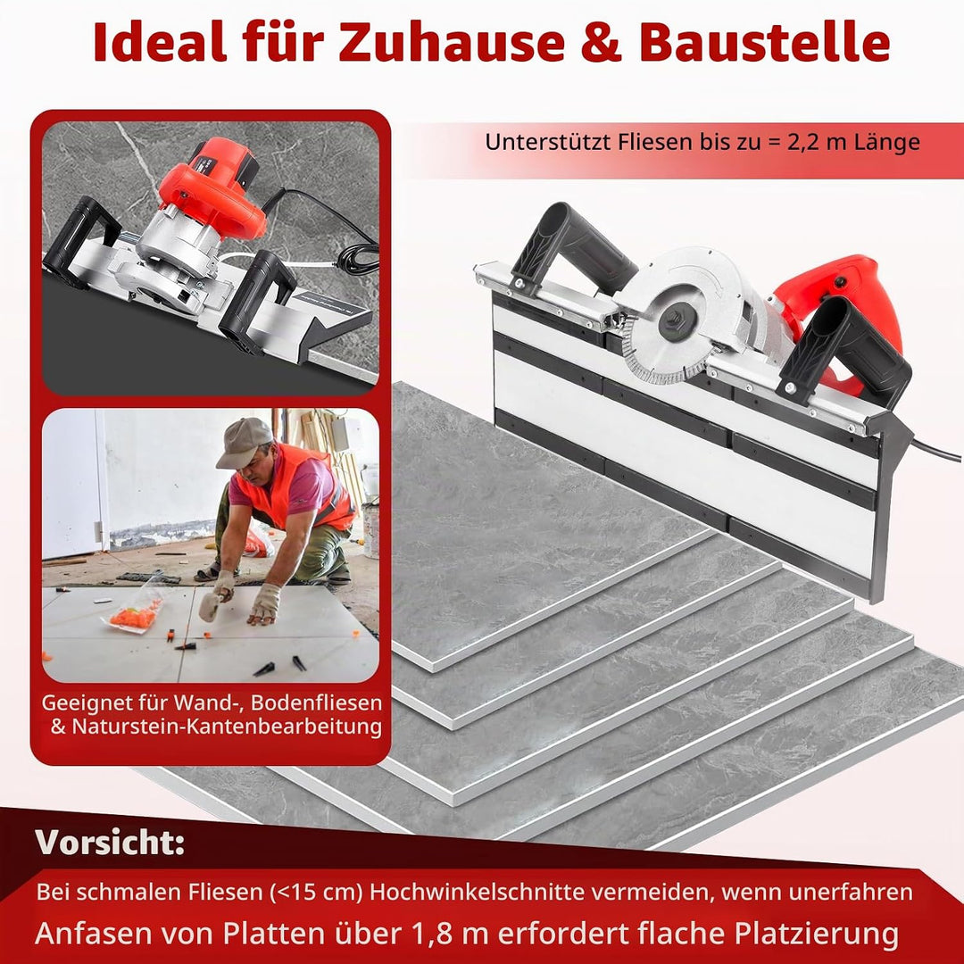 1200W Fliesenschneider Elektrisch, 43 Grad Steintrennmaschine, Fliesenschneider Nassschneider mit 11
