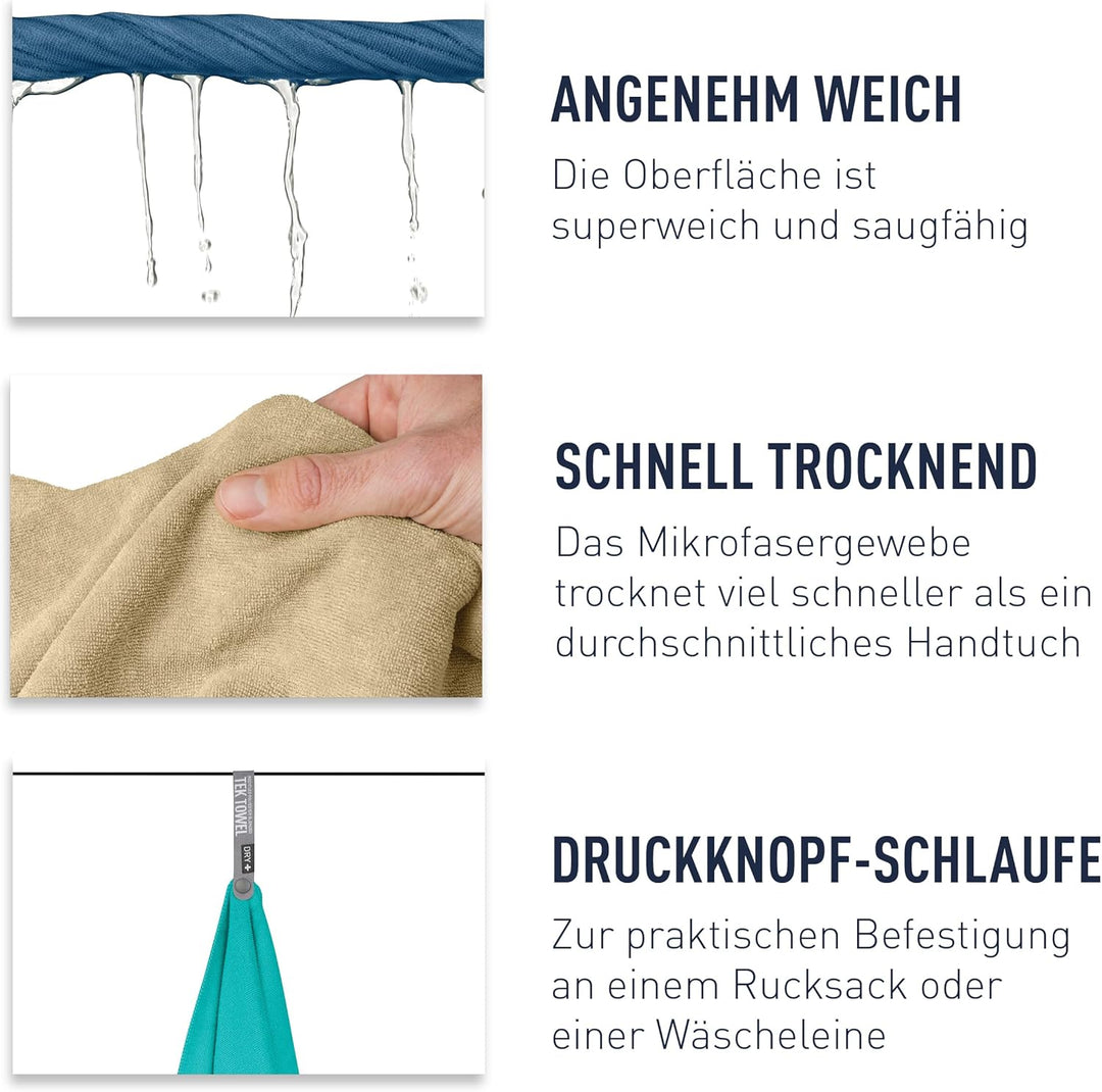 Sea to Summit - Tek Towel Reisehandtuch - Badetuch - Weiches Frottee - Saugfähig &amp; Schnelltrocknend