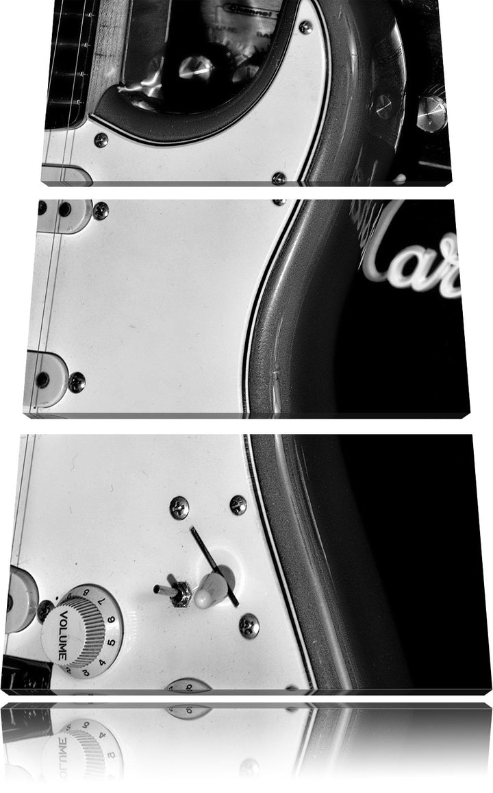 Pixxprint E-Gitarre Verstärker als Leinwandbild/Grösse: 3 Teilig (120x80) cm/Wandbild/Kunstdruck/fer