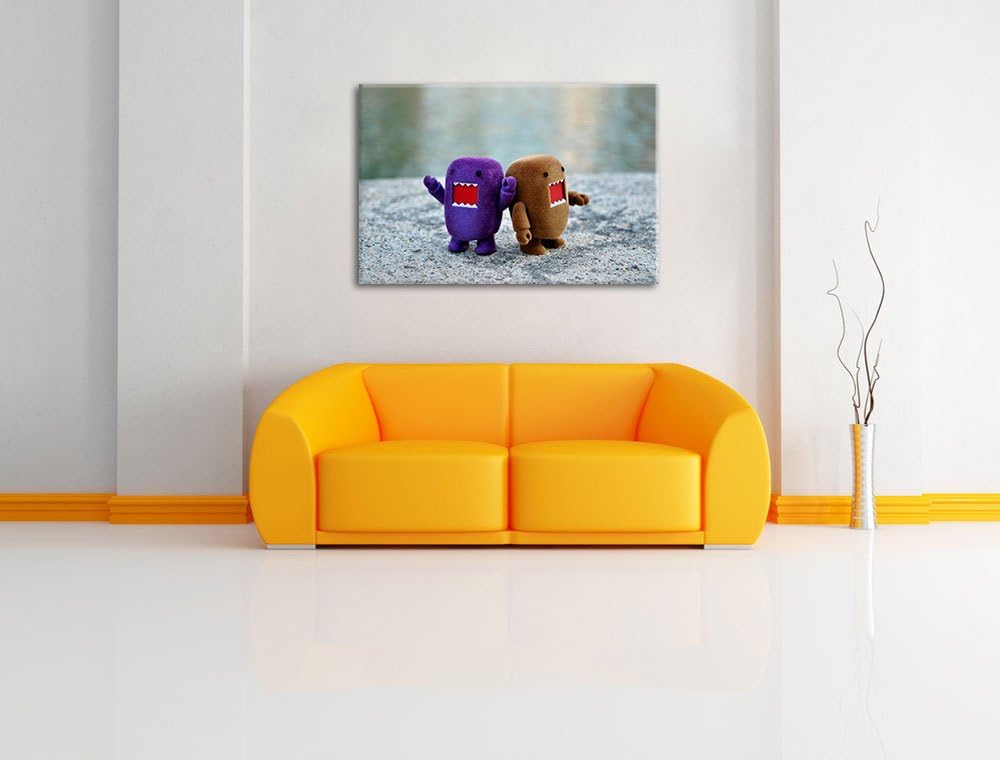 Rawr Monsterpuppen Leinwand, XXL riesige Bilder fertig gerahmt mit Keilrahmen, Kunstdruck auf Wandbi