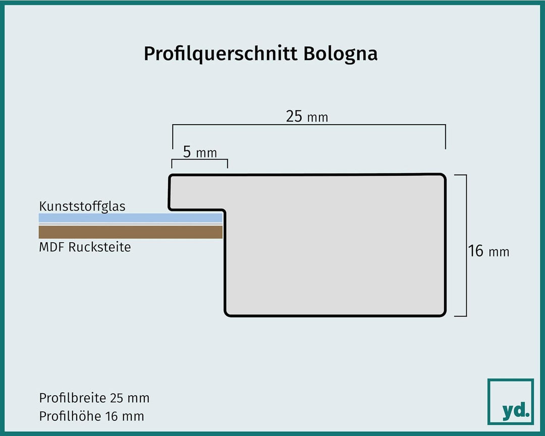 yd. Your Decoration - Bilderrahmen 75x100 cm - Weinrot Gewischt - Bilderrahmen aus MDF mit Acrylglas