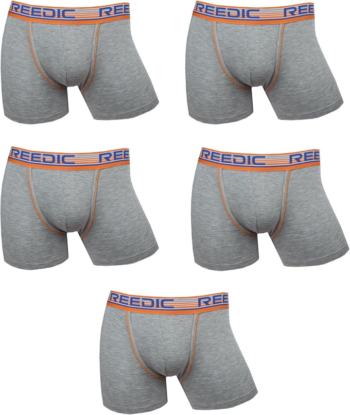Reedic Herren Boxershorts Modal 5er Pack, M Je 5x Grau