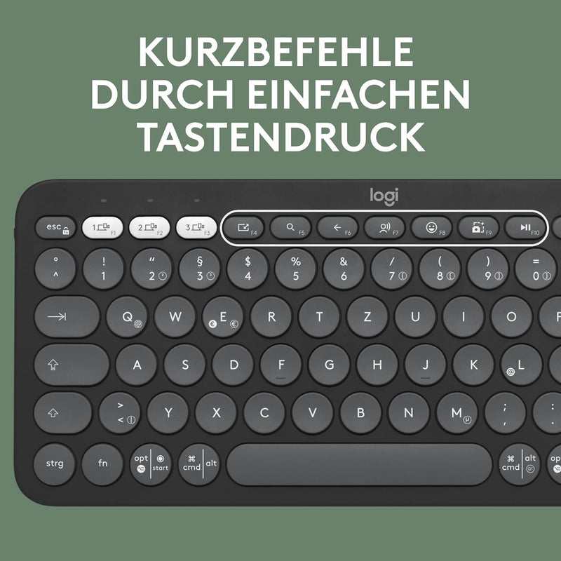 Logitech Pebble 2 Combo, kabellose Tastatur und Maus, leise und mobil, anpassbar, Logi Bolt, Bluetoo