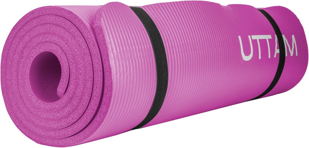 UTTAM Yoga Mat | Multi-Purpose Extra Thick Foam Exercise Mats | Stretching, Resistance Workout & The