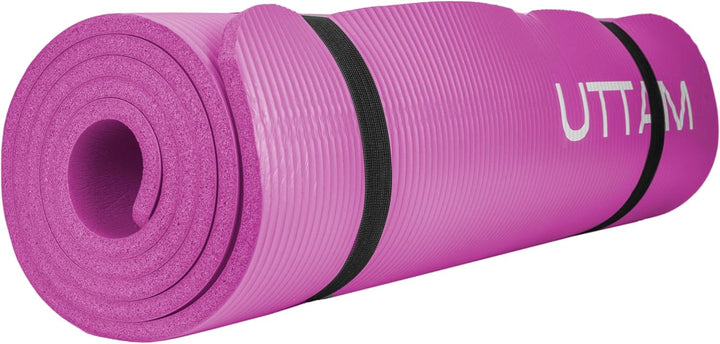 UTTAM Yoga Mat | Multi-Purpose Extra Thick Foam Exercise Mats | Stretching, Resistance Workout & The