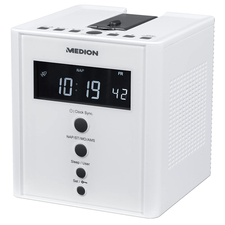 MEDION MD 43562 E66395 Projektions-Uhrenradio mit Weckfunktion PLL UKW weiss
