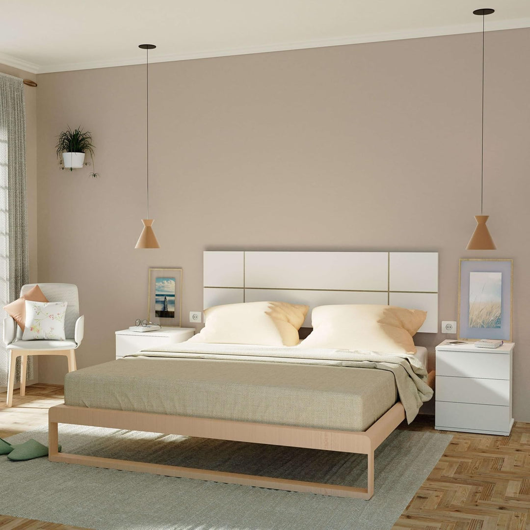 MUEBLES PITARCH ELSA Tisch, Spanplatte aus Partikeln und Melamin mit hoher Dichte, weiss, 48.5 x 41