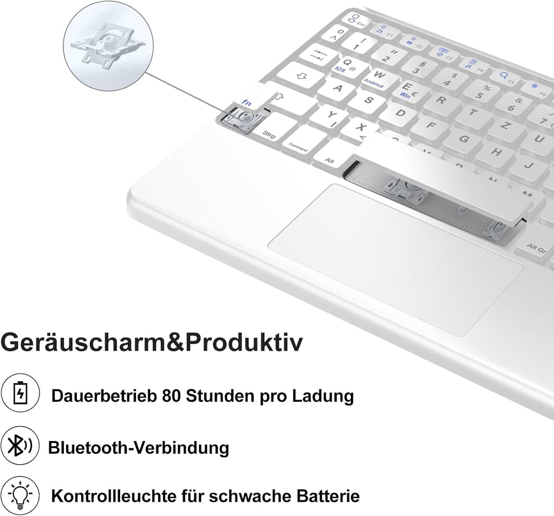 Hülle mit Tastatur für iPad A16 11 Generation 2025/10 Generation 2022, Bluetooth Magnetische Tastatu