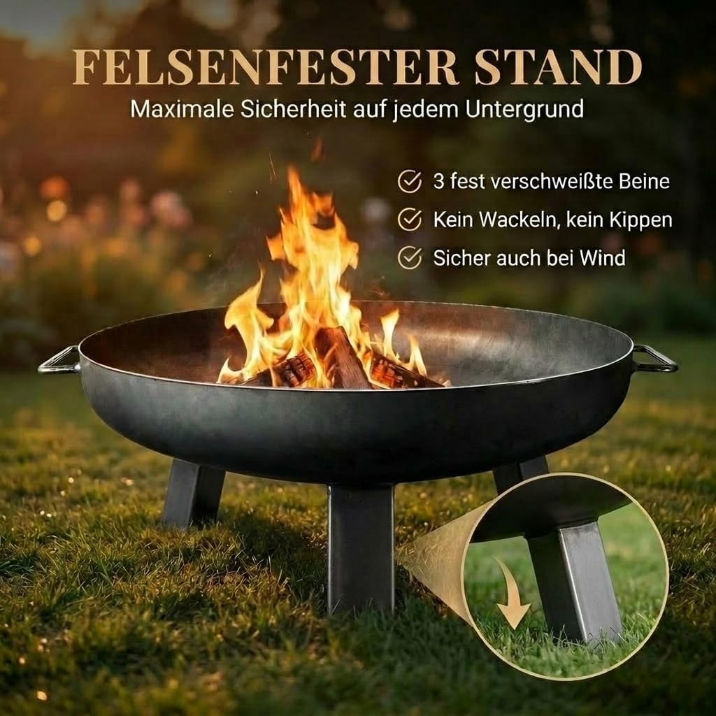SOUK ONE Feuerschalen, Feuerschale Ø 60 cm Nizza Feuerstelle für den Garten, Terrasse und Balkon, Fe