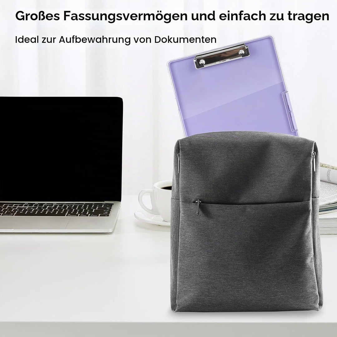 Klemmbrett a4 mit Aufbewahrungsfach, Lila Kunststoff-Klemmbrett, Leichtes Zwischenablage, Tragbares