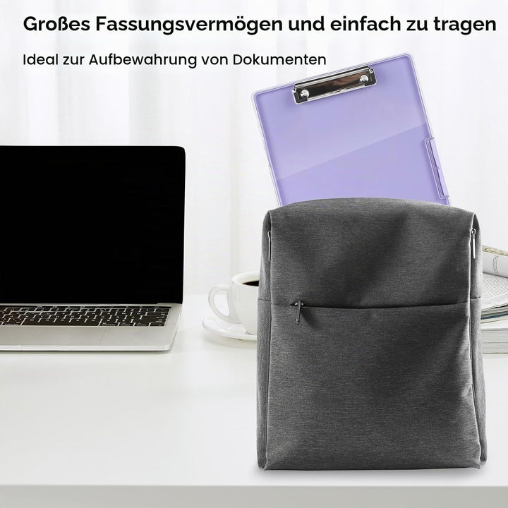Klemmbrett a4 mit Aufbewahrungsfach, Lila Kunststoff-Klemmbrett, Leichtes Zwischenablage, Tragbares
