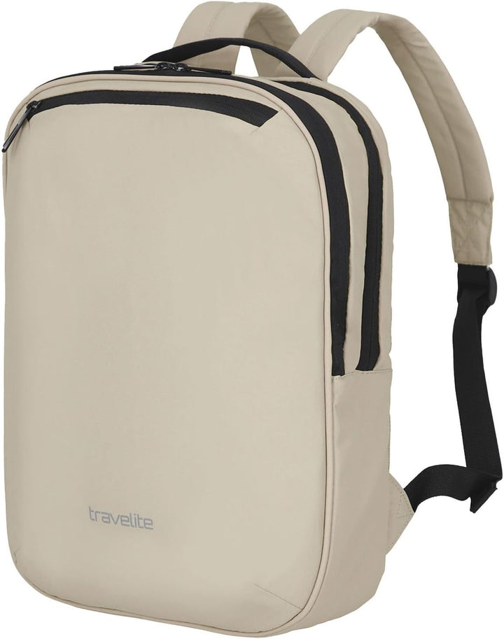 Travelite Handgepäck Rucksack, Laptopfach 13 Zoll, wasserabweisender Tagesrucksack mit Aufsteckfunkt