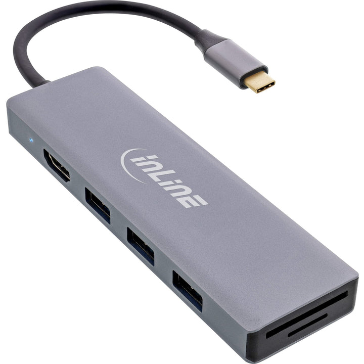 InLine® USB 3.2 Typ C Multi Hub (3X USB-A 5Gb/s + USB Typ-C (PD 100W), Cardreader, HDMI 4K@30Hz), OT