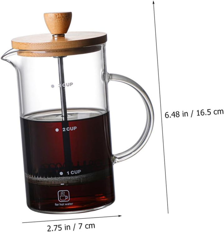 Alipis Kaffeeglas Pressekessel aus Hochborosilikat Glas mit Holzgriff Einfache Struktur und Kälte So