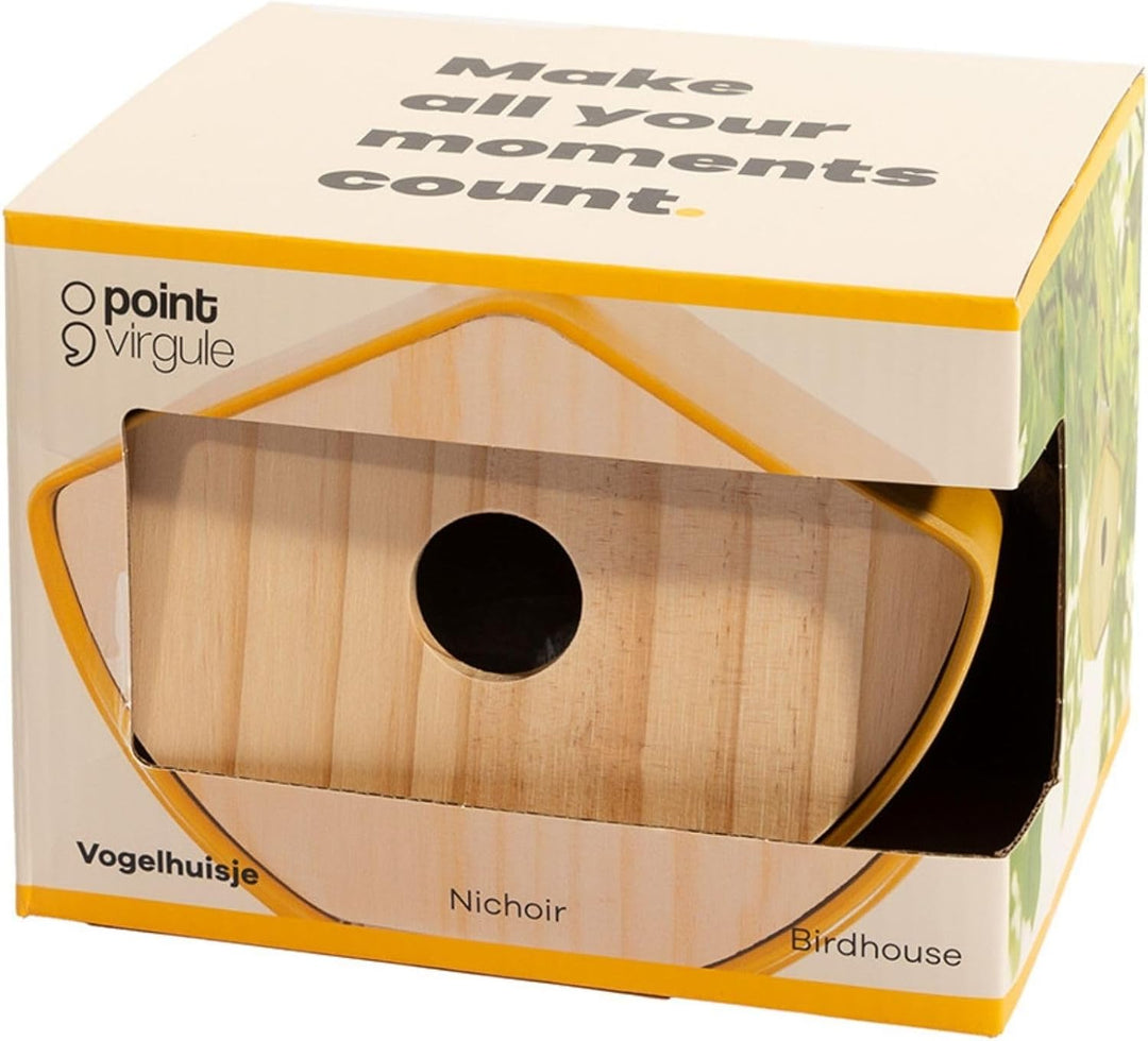 Point-Virgule - Vogelhaus - Ockergelb - Öffnung 28mm - 16x14x16.5cm ockergelb 16x14x16.5cm, ockergel