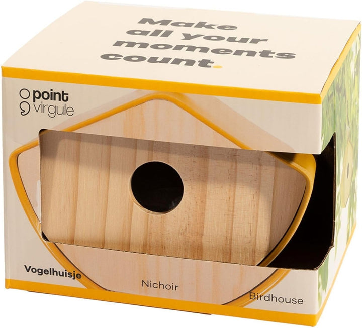 Point-Virgule - Vogelhaus - Ockergelb - Öffnung 28mm - 16x14x16.5cm ockergelb 16x14x16.5cm, ockergel