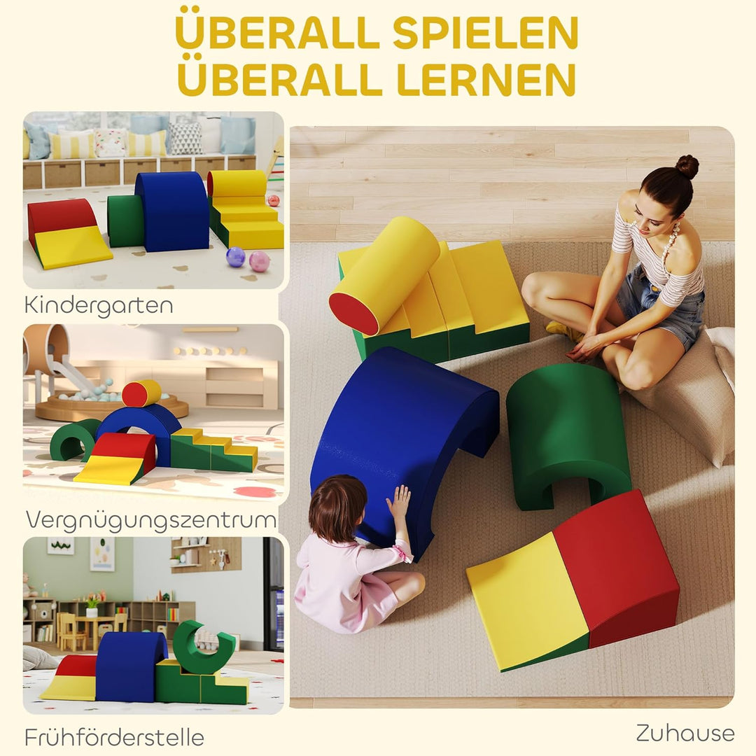 AIYAPLAY Schaumstoff Bausteine Kinder 5 TLG. Klettern Softbausteine Riesenbausteine Grossbausteine B